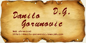 Danilo Gorunović vizit kartica
